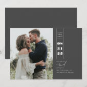 Modern minimalistisch sparen de Datum Verticale Fo Save The Date (Voorkant / Achterkant)