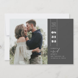 Modern minimalistisch sparen de Datum Verticale Fo Save The Date