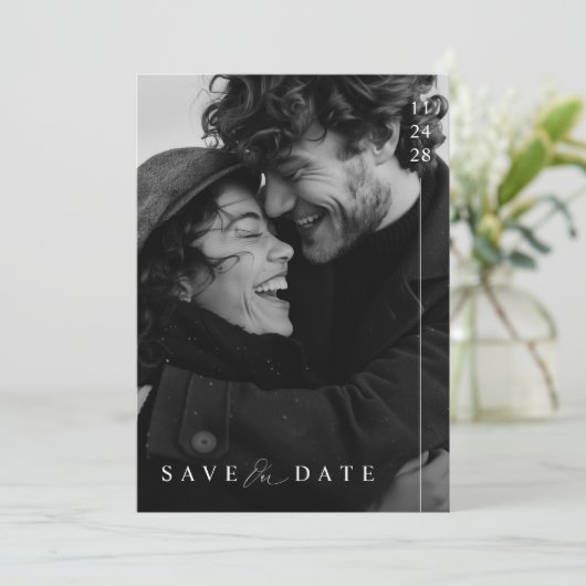 Modern minimalistisch sparen de Uitnodiging van de (Staand voorkant)