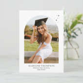 Modern minimalistisch Star Arch 5 Photo Afstuderen Aankondiging (Staand voorkant)