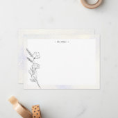 modern - minimalistisch - stencil floral notitiekaartje (Voorkant / Achterkant in situ)