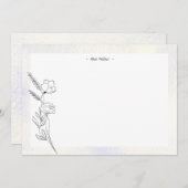 modern - minimalistisch - stencil floral notitiekaartje (Voorkant / Achterkant)