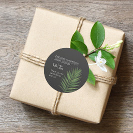 Modern minimalistisch sterrenhemel en strand bruil ronde sticker