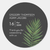 Modern minimalistisch sterrenhemel en strand bruil ronde sticker (Voorkant)