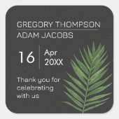 Modern minimalistisch sterrenhemel en strand bruil vierkante sticker (Voorkant)