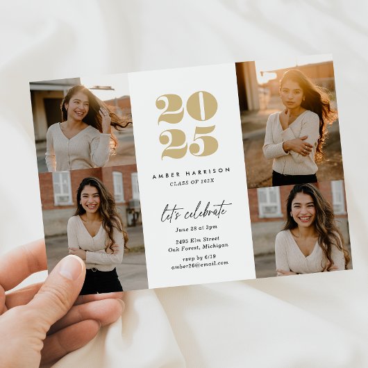 Modern minimalistisch stijgend Afstudeerder | Goud Kaart