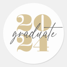 Modern minimalistisch stijgend Afstudeerder | Goud Ronde Sticker