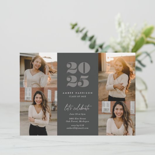 Modern minimalistisch stijgend Afstudeerder | Hout Kaart (Staand voorkant)