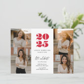 Modern minimalistisch stijgend Afstudeerder | Rood Kaart (Staand voorkant)