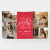 Modern minimalistisch stijgend Afstudeerder | Rood Spandoek (Horizontaal)