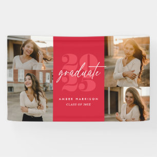 Modern minimalistisch stijgend Afstudeerder Rood Spandoek