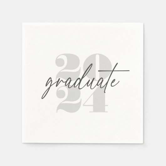 Modern minimalistisch stijgend Afstudeerder | Wit  Servet (Voorkant)