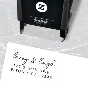 Modern minimalistisch Stijlvol adres voor bruilo Zelfinktende Stempel