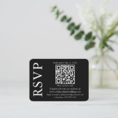 Modern minimalistisch stijlvol QR Wedding Black RS Informatiekaartje (Staand voorkant)