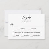 Modern minimalistisch stijlvol script kiezen RSVP kaartje (Voorkant)