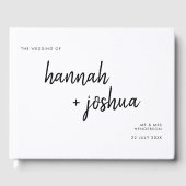 Modern minimalistisch | Stijlvol script Simple Wed Gastenboek (Voorkant)