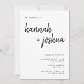 Modern minimalistisch | Stijlvol script Simple Wed Kaart (Voorkant)