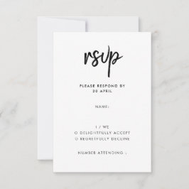 Modern minimalistisch | Stijlvol script Simple Wed RSVP Kaartje