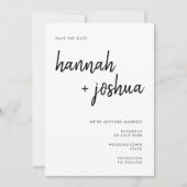 Modern minimalistisch | Stijlvol script Simple Wed Save The Date (Voorkant)