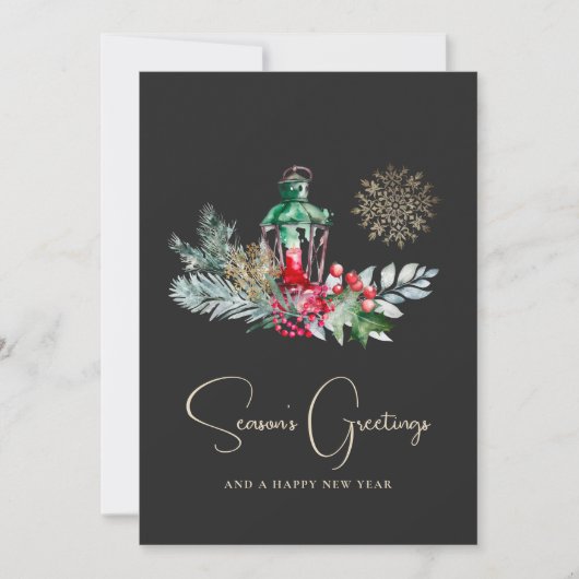 Modern minimalistisch stijlvol script Vrolijk kers Feestdagenkaart (Voorkant)