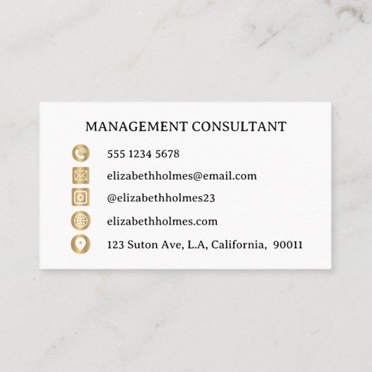 Modern minimalistisch stijlvol visitekaartje (Achterkant)