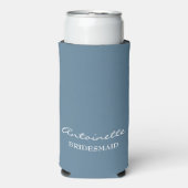 Modern Minimalistisch Stoffig Blauw Bruidsmeisje S Seltzer Blikjeskoeler (Seltzer Voorkant)