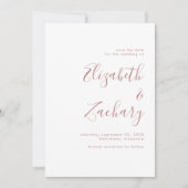 Modern Minimalistisch stoffig Roos Script Sla de d Aankondiging (Voorkant)
