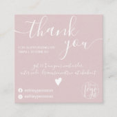 Modern minimalistisch, stoffige roze bestelling be vierkante visitekaartje (Voorkant)