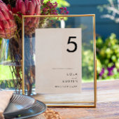 Modern minimalistisch tabelnummer kaart