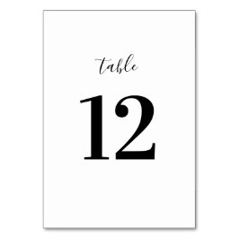 Modern minimalistisch tabelnummer kaart