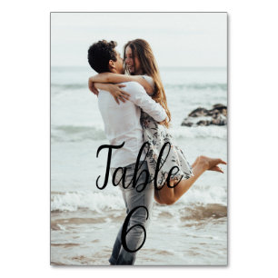 modern minimalistisch tabelnummer voor huwelijksfo kaart