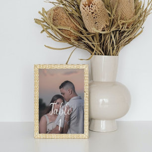 modern minimalistisch tabelnummer voor huwelijksfo kaart