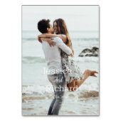 modern minimalistisch tabelnummer voor huwelijksfo kaart (Achterkant)