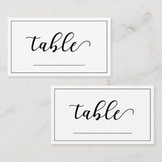 Modern Minimalistisch Tafelzitarrangement Nr Plaatskaartje (Voorkant / Achterkant)