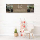 Modern Minimalistisch Taupe Aangepast Zakelijk Log Spandoek (Insitu)