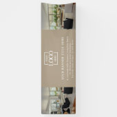 Modern Minimalistisch Taupe Aangepast Zakelijk Log Spandoek (Verticaal)