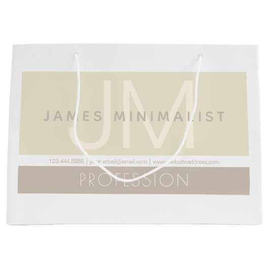 Modern Minimalistisch | Taupe aardetinten Groot Cadeauzakje (Voorkant)