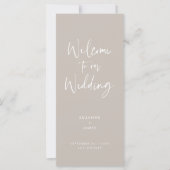 Modern minimalistisch taupe Script Wedding Program (Voorkant)