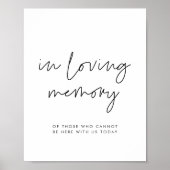 Modern minimalistisch 'Ter nagedachtenis aan' trou Poster (Voorkant)