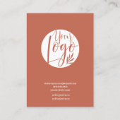 Modern minimalistisch terracotta font earing visitekaartje (Achterkant)