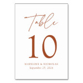 Modern minimalistisch terracotta Script Wedding Kaart (Achterkant)