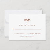 Modern minimalistisch | Terracotta Script Wedding RSVP Kaartje (Voorkant)