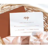 Modern minimalistisch | Terracotta Script Wedding RSVP Kaartje
