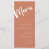 Modern Minimalistisch Terracotta Trouwmenu Menu (Voorkant)