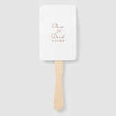 Modern minimalistisch terracotta wit huwelijksprog handwaaier (Voorkant)