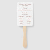 Modern minimalistisch terracotta wit huwelijksprog handwaaier (Achterkant)