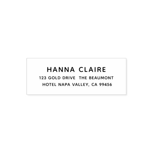 Modern minimalistisch terugkeeradres Rubber Stamp Zelfinktende Stempel (Design)