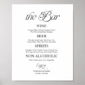 Modern Minimalistisch "The Bar" Huwelijksmenukaart Poster (Voorkant)