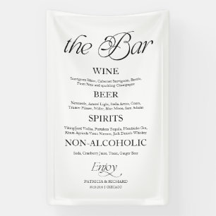 Modern Minimalistisch "The Bar" Huwelijksmenukaart Spandoek