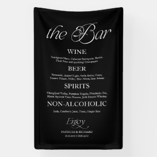 Modern Minimalistisch "The Bar" Trouwmenu Bord Spandoek